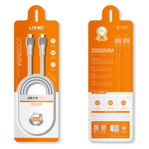 LDNIO καλώδιο USB-C σε USB-C LC602C, 100W PD, 2m, γκρι | Καλώδια - Αντάπτορες | elabstore.gr