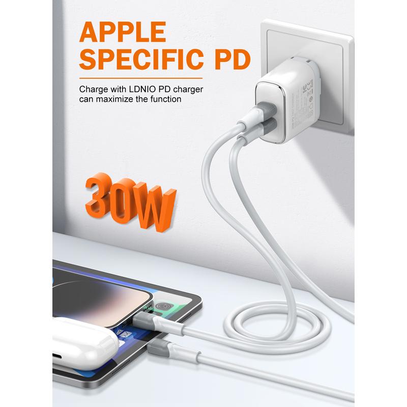 LDNIO καλώδιο Lightning σε USB-C LC602I, 30W PD, 2m, γκρι | eLabstore.gr LDNIO καλώδιο Lightning σε USB-C LC602I, 30W PD, 2m, γκρι | Καλώδια - Αντάπτορες | elabstore.gr
