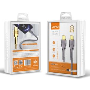 LDNIO καλώδιο USB-C σε USB-C LC651C, 65W, 1m, χρυσό | eLabstore.gr