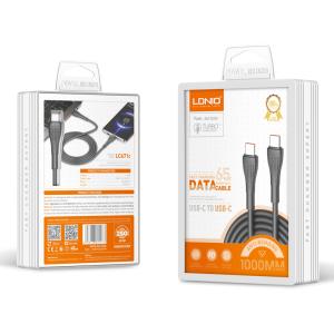 LDNIO καλώδιο USB-C σε USB-C LC671C, 65W PD, 1m, γκρι | Καλώδια - Αντάπτορες | elabstore.gr