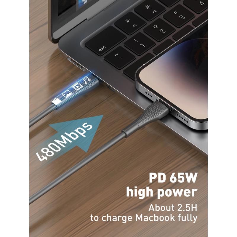 LDNIO καλώδιο USB-C σε USB-C LC672C, 65W PD, 2m, μπλε | eLabstore.gr LDNIO καλώδιο USB-C σε USB-C LC672C, 65W PD, 2m, μπλε | Καλώδια - Αντάπτορες | elabstore.gr