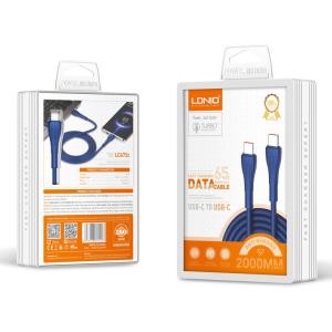 LDNIO καλώδιο USB-C σε USB-C LC672C, 65W PD, 2m, μπλε | eLabstore.gr LDNIO καλώδιο USB-C σε USB-C LC672C, 65W PD, 2m, μπλε | Καλώδια - Αντάπτορες | elabstore.gr