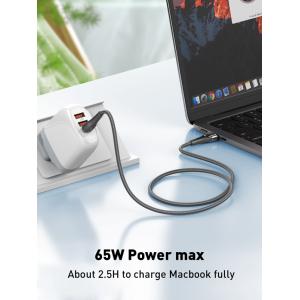 LDNIO καλώδιο USB-C σε USB-C LC861C, 65W PD, 1m, γκρι | Καλώδια - Αντάπτορες | elabstore.gr