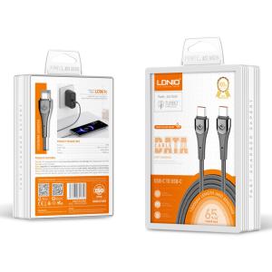 LDNIO καλώδιο USB-C σε USB-C LC861C, 65W PD, 1m, γκρι | eLabstore.gr LDNIO καλώδιο USB-C σε USB-C LC861C, 65W PD, 1m, γκρι | eLabstore.gr