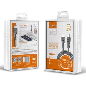 LDNIO καλώδιο USB-C σε USB-C LC811C, 65W PD, 1m, γκρι | eLabstore.gr