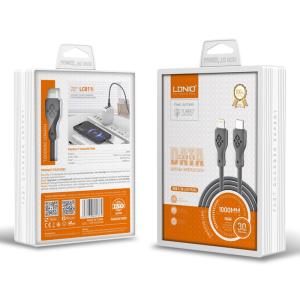 LDNIO καλώδιο Lightning σε USB-C LC811I, 30W PD, 1m, γκρι | Καλώδια - Αντάπτορες | elabstore.gr