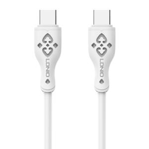 LDNIO καλώδιο USB-C σε USB-C LC812C, 65W PD, 2m, λευκό | Καλώδια - Αντάπτορες | elabstore.gr