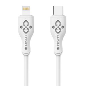 LDNIO καλώδιο Lightning σε USB-C LC812I, 30W PD, 2m, λευκό | Καλώδια - Αντάπτορες | elabstore.gr