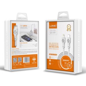 LDNIO καλώδιο Lightning σε USB-C LC812I, 30W PD, 2m, λευκό | Καλώδια - Αντάπτορες | elabstore.gr