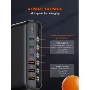 LDNIO σταθμός φόρτισης A6140C, 3x USB-C/3x USB, 140W, PD/QC, GaN, μαύρος | Αξεσουάρ κινητών | elabstore.gr