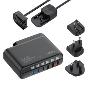 LDNIO σταθμός φόρτισης A6140C, 3x USB-C/3x USB, 140W, PD/QC, GaN, μαύρος | Αξεσουάρ κινητών | elabstore.gr