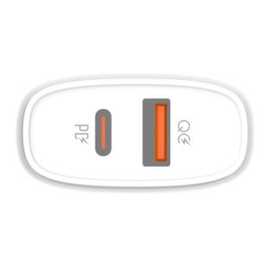 LDNIO φορτιστής τοίχου Q229 με καλώδιο, USB & USB-C, 20W PD, λευκός | Αξεσουάρ κινητών | elabstore.gr