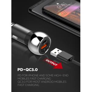 LDNIO φορτιστής αυτοκινήτου C1 με καλώδιο, USB & USB-C, 38W PD, μαύρος | Αξεσουάρ κινητών | elabstore.gr