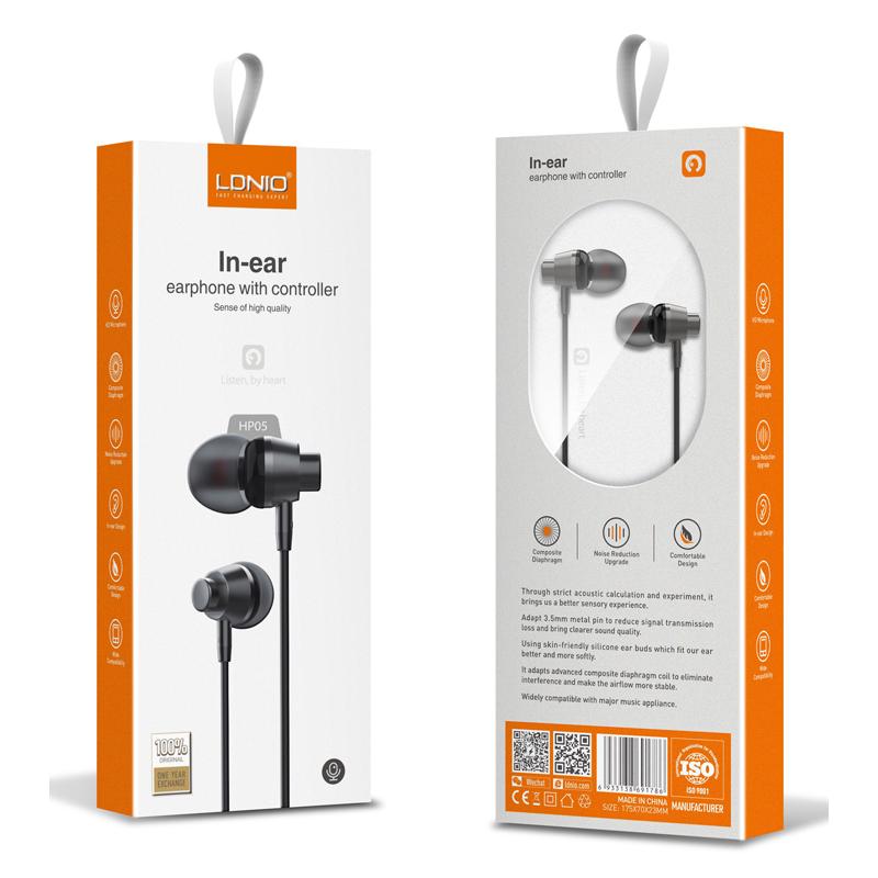 LDNIO earphones με μικρόφωνο HP05, 3.5mm, 1.2m, γκρι | eLabstore.gr LDNIO earphones με μικρόφωνο HP05, 3.5mm, 1.2m, γκρι | Αξεσουάρ κινητών | elabstore.gr