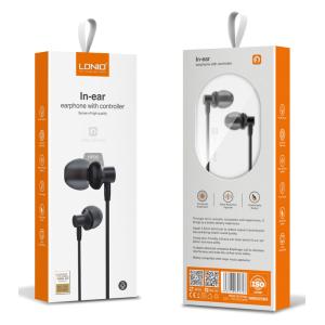 LDNIO earphones με μικρόφωνο HP06, 3.5mm, 1.2m, μαύρα | Αξεσουάρ κινητών | elabstore.gr