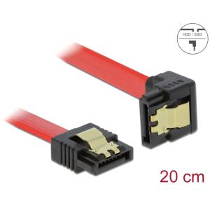 DELOCK καλώδιο SATA 83977, γωνιακό, 6Gb/s, 20cm, κόκκινο | Καλώδια - Αντάπτορες | elabstore.gr