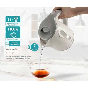 BRUNO βραστήρας νερού BRN-0141, 1L, 1100W, λευκό-γκρι | Οικιακός εξοπλισμός | elabstore.gr