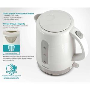 BRUNO βραστήρας νερού BRN-0142, 1.7L, 2200W, λευκό-γκρι | eLabstore.gr