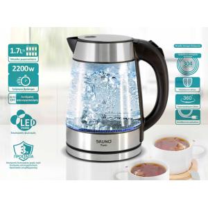 BRUNO βραστήρας νερού BRN-0143, 1.7L, 2200W, γυάλινος-Inox | Οικιακός εξοπλισμός | elabstore.gr