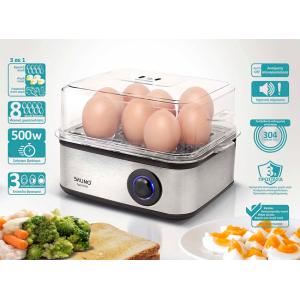 BRUNO βραστήρας αυγών 8 θέσεων BRN-0156, 500W, ανοξείδωτος | Οικιακός εξοπλισμός | elabstore.gr