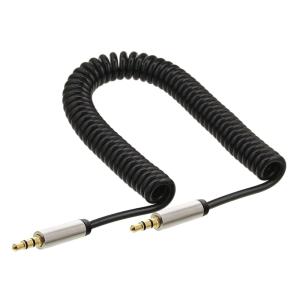 POWERTECH καλώδιο ήχου 3.5mm CAB-J057, spiral, gold plated, 1.8m, μαύρο | Καλώδια - Αντάπτορες | elabstore.gr