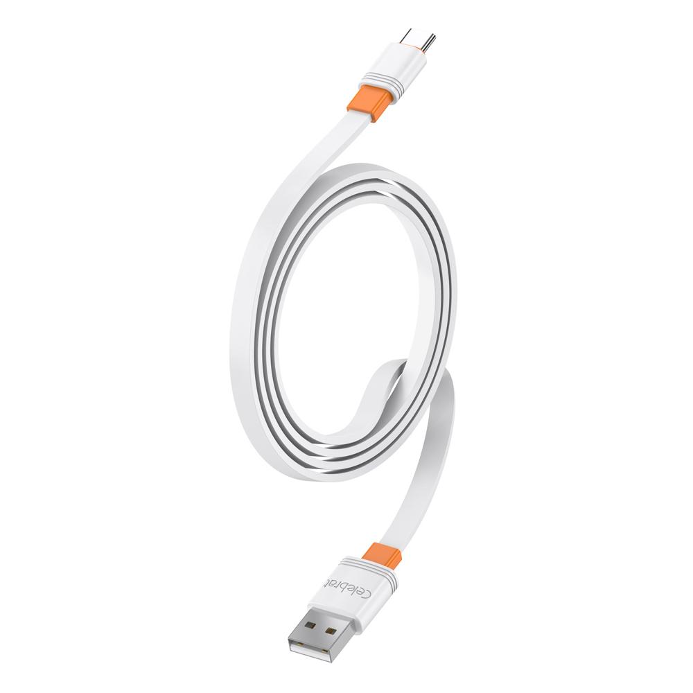 CELEBRAT καλώδιο USB-C σε USB CB-33C, flat, 3A, 1m, λευκό | eLabstore.gr CELEBRAT καλώδιο USB-C σε USB CB-33C, flat, 3A, 1m, λευκό | Καλώδια - Αντάπτορες | elabstore.gr