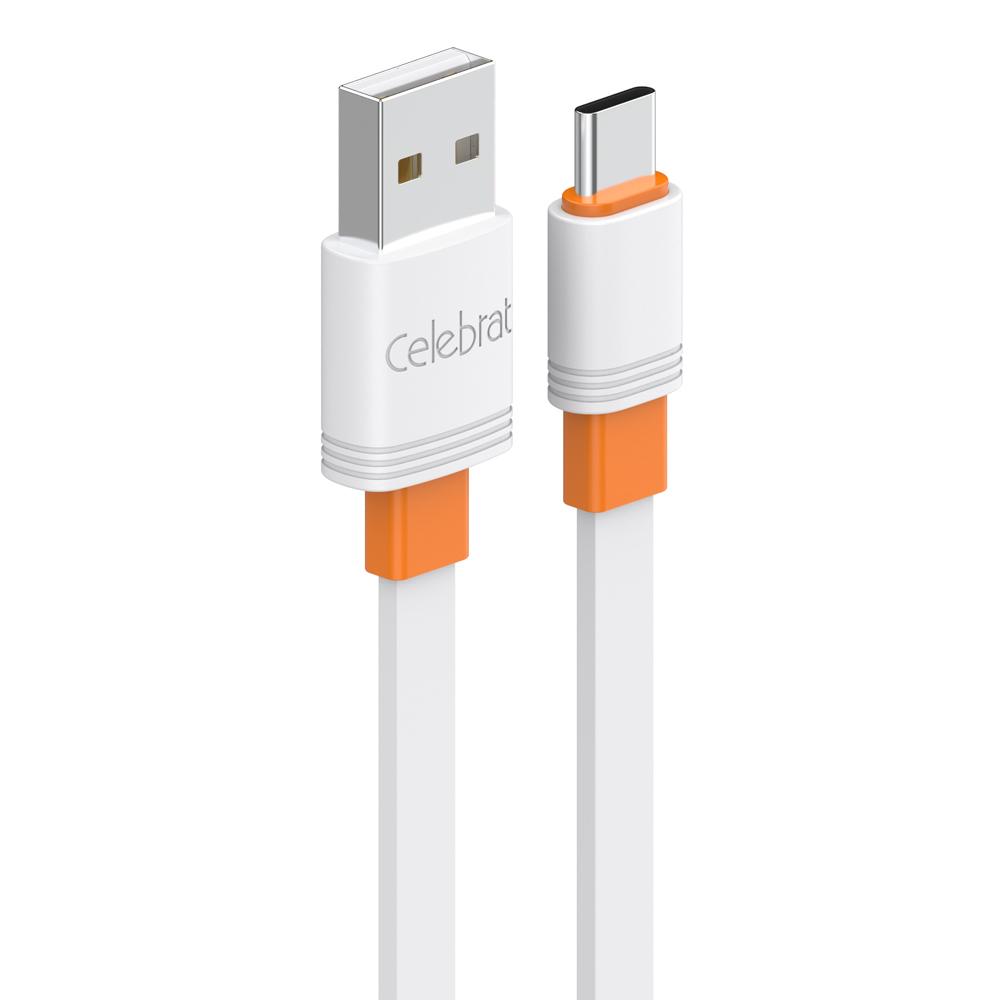 CELEBRAT καλώδιο USB-C σε USB CB-33C, flat, 3A, 1m, λευκό | eLabstore.gr CELEBRAT καλώδιο USB-C σε USB CB-33C, flat, 3A, 1m, λευκό | Καλώδια - Αντάπτορες | elabstore.gr