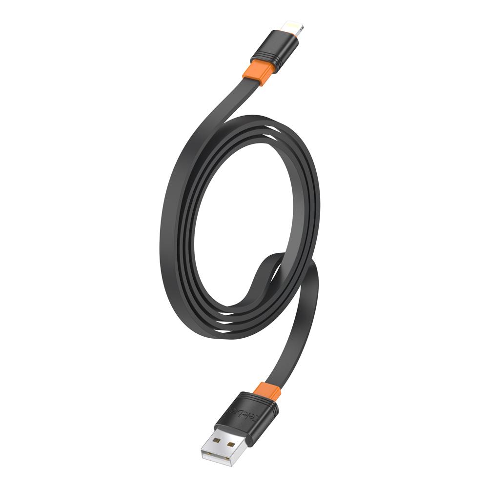 CELEBRAT καλώδιο Lightning σε USB CB-33L, flat, 2.4A, 1m, μαύρο | eLabstore.gr CELEBRAT καλώδιο Lightning σε USB CB-33L, flat, 2.4A, 1m, μαύρο | Καλώδια - Αντάπτορες | elabstore.gr