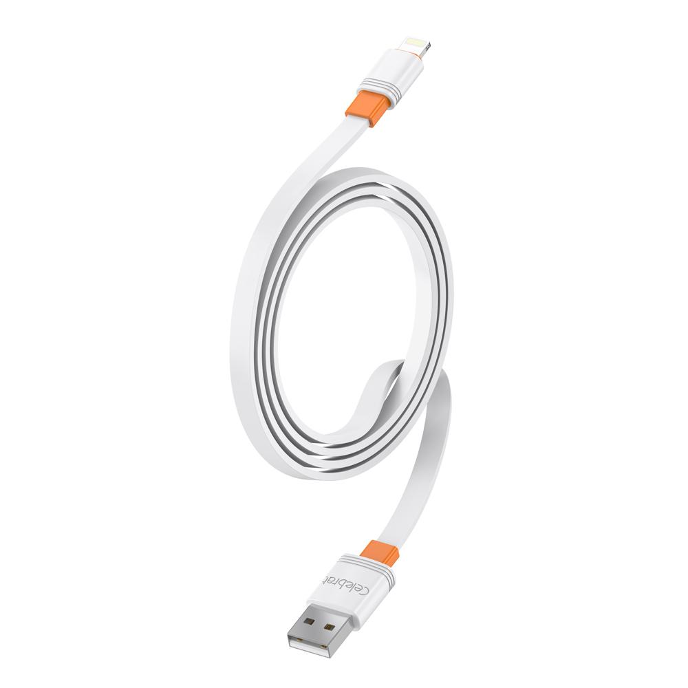 CELEBRAT καλώδιο Lightning σε USB CB-33L, flat, 2.4A, 1m, λευκό | eLabstore.gr CELEBRAT καλώδιο Lightning σε USB CB-33L, flat, 2.4A, 1m, λευκό | Καλώδια - Αντάπτορες | elabstore.gr