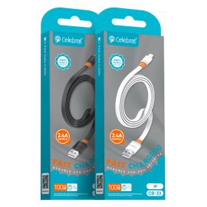 CELEBRAT καλώδιο Lightning σε USB CB-33L, flat, 2.4A, 1m, λευκό | eLabstore.gr CELEBRAT καλώδιο Lightning σε USB CB-33L, flat, 2.4A, 1m, λευκό | Καλώδια - Αντάπτορες | elabstore.gr