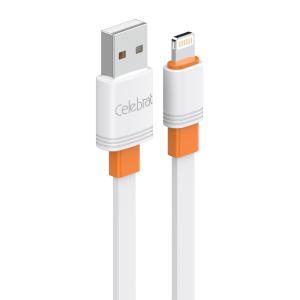 CELEBRAT καλώδιο Lightning σε USB CB-33L, flat, 2.4A, 1m, λευκό | Καλώδια - Αντάπτορες | elabstore.gr