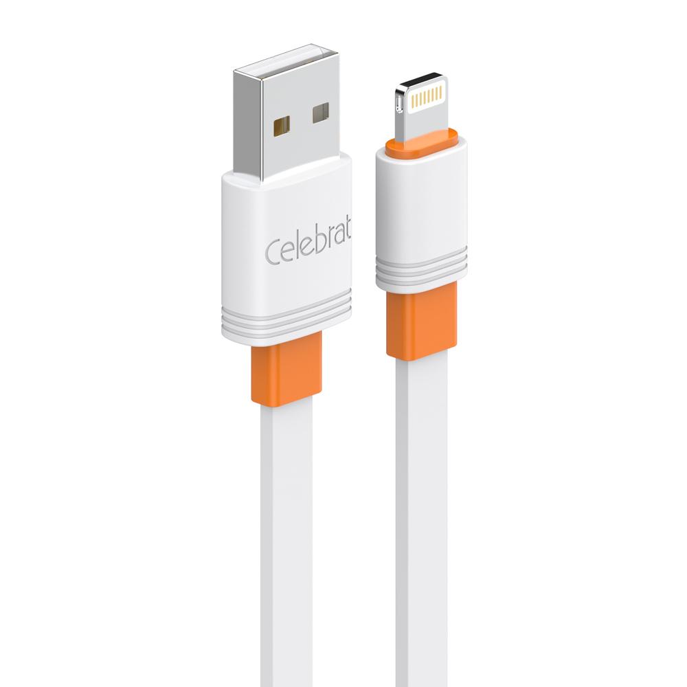 CELEBRAT καλώδιο Lightning σε USB CB-33L, flat, 2.4A, 1m, λευκό | eLabstore.gr CELEBRAT καλώδιο Lightning σε USB CB-33L, flat, 2.4A, 1m, λευκό | Καλώδια - Αντάπτορες | elabstore.gr