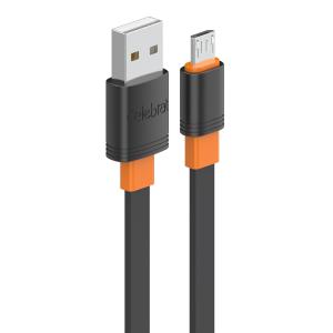 CELEBRAT καλώδιο micro USB σε USB CB-33M, flat, 2.1A, 1m, μαύρο | Καλώδια - Αντάπτορες | elabstore.gr