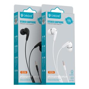 CELEBRAT earphones με μικρόφωνο G26, 3.5mm, 1.2m, λευκά | Αξεσουάρ κινητών | elabstore.gr