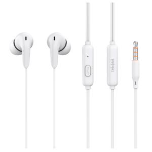 CELEBRAT earphones με μικρόφωνο G26, 3.5mm, 1.2m, λευκά | Αξεσουάρ κινητών | elabstore.gr