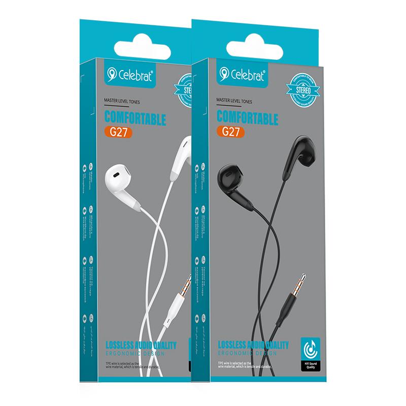 CELEBRAT earphones με μικρόφωνο G27, 3.5mm, 1.2m, μαύρα | eLabstore.gr CELEBRAT earphones με μικρόφωνο G27, 3.5mm, 1.2m, μαύρα | Αξεσουάρ κινητών | elabstore.gr
