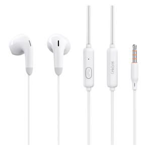CELEBRAT earphones με μικρόφωνο G27, 3.5mm, 1.2m, λευκά | Αξεσουάρ κινητών | elabstore.gr