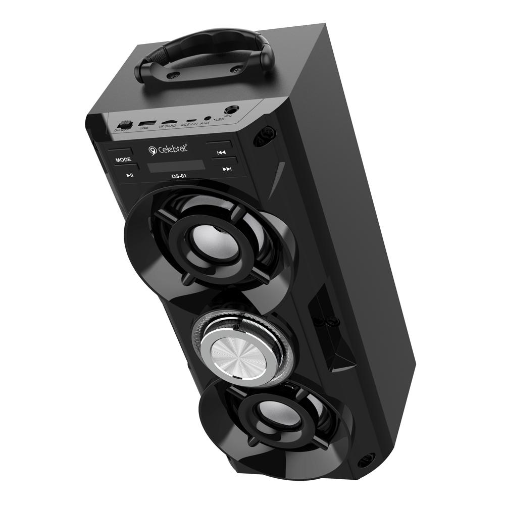 CELEBRAT φορητό ηχείο OS-01, 10W, 1200mAh, Bluetooth, FM, LED, μαύρο | eLabstore.gr CELEBRAT φορητό ηχείο OS-01, 10W, 1200mAh, Bluetooth, FM, LED, μαύρο | Εικόνα & Ήχος | elabstore.gr