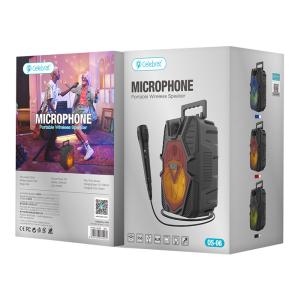 CELEBRAT φορητό ηχείο OS-06 με μικρόφωνο, 5W, 1200mAh, Bluetooth, μαύρο | Εικόνα & Ήχος | elabstore.gr