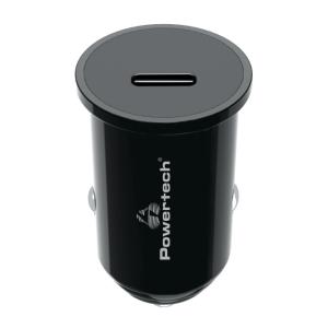 POWERTECH φορτιστής αυτοκινήτου PT-1146, USB-C, 20W PD, μαύρος | Αξεσουάρ κινητών | elabstore.gr