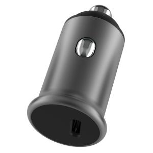 POWERTECH φορτιστής αυτοκινήτου PT-1147, USB-C, 30W PD, γκρι | Αξεσουάρ κινητών | elabstore.gr