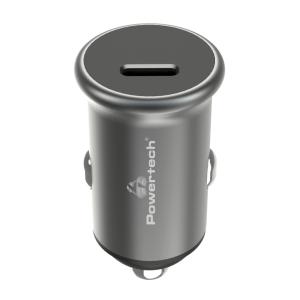 POWERTECH φορτιστής αυτοκινήτου PT-1147, USB-C, 30W PD, γκρι | Αξεσουάρ κινητών | elabstore.gr