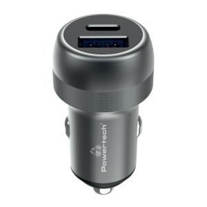 POWERTECH φορτιστής αυτοκινήτου PT-1148, USB & USB-C, 89W PD & QC, γκρι | Αξεσουάρ κινητών | elabstore.gr