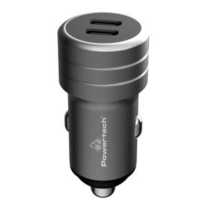 POWERTECH φορτιστής αυτοκινήτου PT-1149, 2x USB-C, 100W PD, γκρι | Αξεσουάρ κινητών | elabstore.gr
