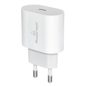 POWERTECH φορτιστής τοίχου PT-1150, USB-C, 12W, λευκός | Αξεσουάρ κινητών | elabstore.gr