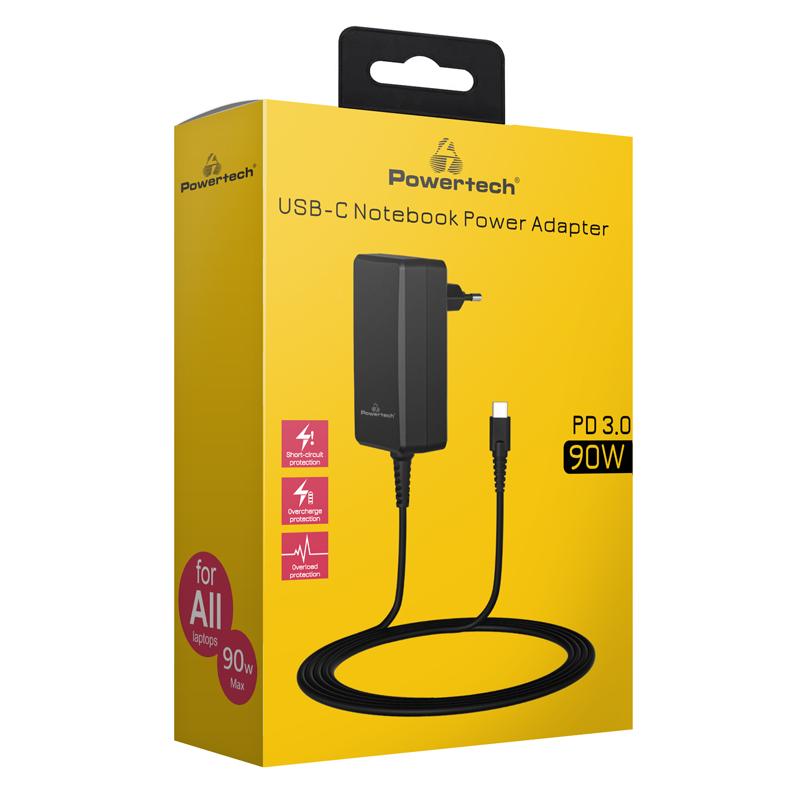 POWERTECH τροφοδοτικό laptop PT-1157, USB-C PD, universal, 90W, μαύρο | eLabstore.gr POWERTECH τροφοδοτικό laptop PT-1157, USB-C PD, universal, 90W, μαύρο | Αξεσουάρ για Laptop | elabstore.gr