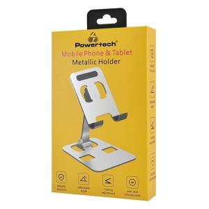 POWERTECH μεταλλική βάση smartphone/tablet PT-1159, 10", foldable, ασημί | Αξεσουάρ κινητών | elabstore.gr