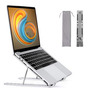POWERTECH μεταλλική βάση laptop PT-1160, έως 18", foldable, ασημί | Αξεσουάρ για Laptop | elabstore.gr