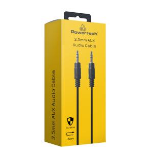 POWERTECH καλώδιο ήχου 3.5mm PTR-0145, AUX, CCS, 1.5m, μαύρο | Καλώδια - Αντάπτορες | elabstore.gr