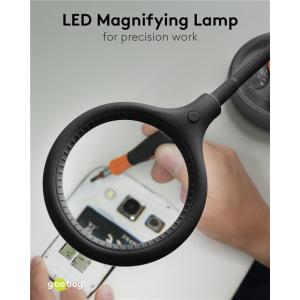 GOOBAY μεγεθυντικός φακός 64990 με κλιπ & βάση, LED, 3 διόπτρες 1.75x | Εργαλεία | elabstore.gr
